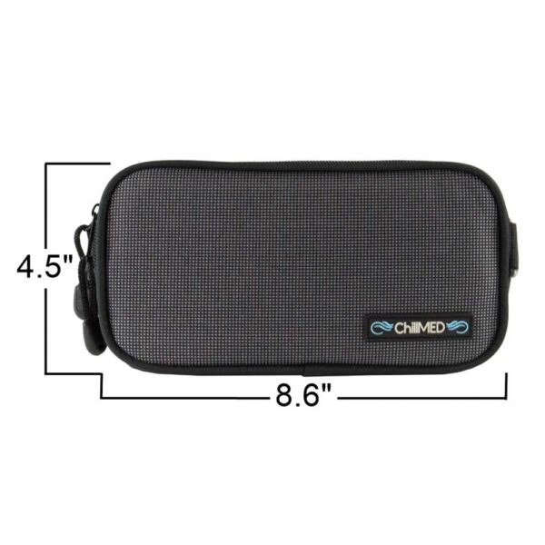 Gray ChillMED Carry-All Diabetic Bag with Measurements