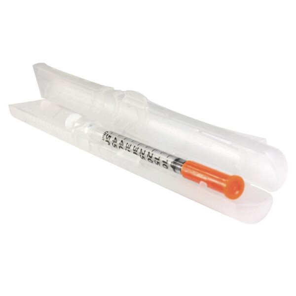 GMS Prefilled Syringe Case (clear) Opened with Syringe Inside