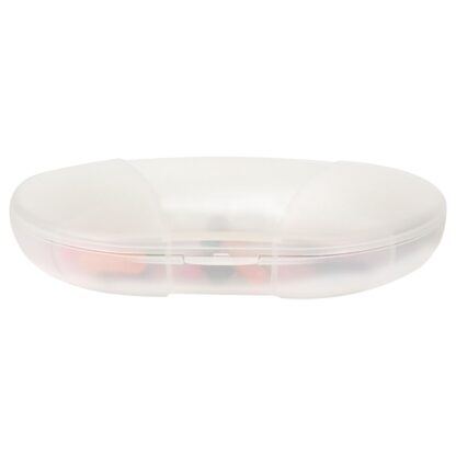 Clear Vita Carry Large Medication Case Opened and Filled Empty Front Facing Flat Filled with Pills
