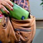 Woman putting Green Dittibag into purse