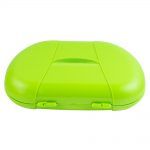 Green Vita Carry Large Medication Case Opened and Filled Empty Back Facing