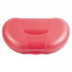 Red Vita Carry Large Medication Case Opened and Filled Empty Back Facing Closed
