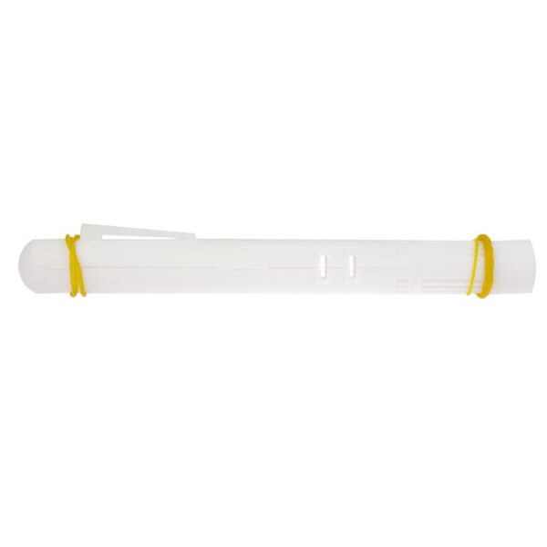 GMS Prefilled Syringe Case (white) Opened Closed with rubber bands