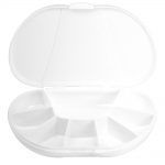 White Vita Carry Large Medication Case Opened and Filled Empty Front Facing Open and Empty