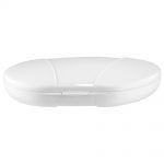White Vita Carry Large Medication Case Opened and Filled Empty Front Facing Flat Closed