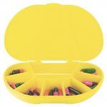 Yellow Vita Carry Large Medication Case Closed Front Facing Filled with Pills