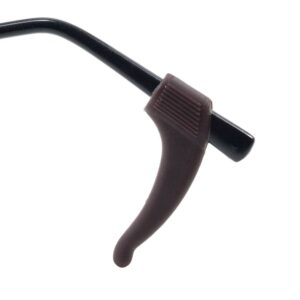 GMS Optical Brown Silicone Temple Tips on Glasses