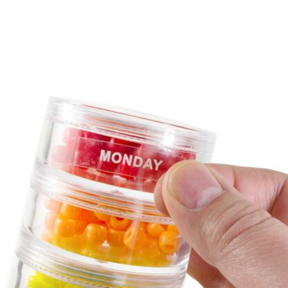 Days of the Week Labeled Separately Container Travel Tower Stackable
