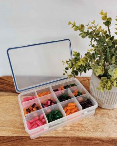 an organization box used for storing vitamins 