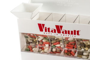 VitaVault Six Compartment Pill Organizer for Medication,s Vitamins, and  Supplements with Filler Funnel