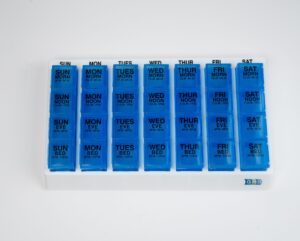 GMS Four-Times-a-Day-Weekly Pill Organizer blue