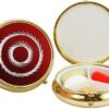 3 Compartment Round Fashion Pill Case (Red Circle)