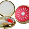 3 Compartment Round Fashion Pill Case (Red Star)